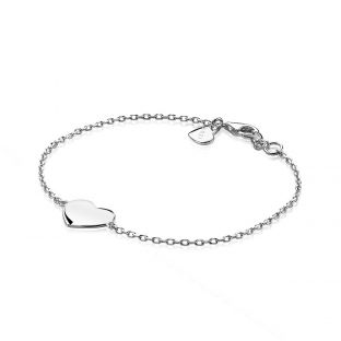 ZINZI zilveren armband met hart plaatje 10mm om te graveren 17-20cm ZIA2346