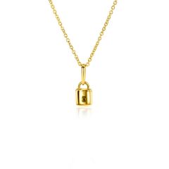 ZINZI Gold 14 krt gouden hanger met trendy slotje 5mm ZGH419