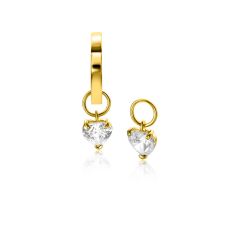 ZINZI Gold 14 krt gouden oorbedels in hartvorm bezet met witte zirconia 5mm ZGCH422