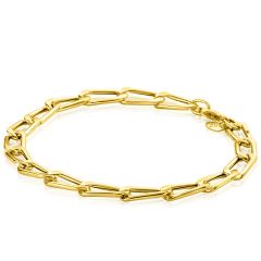 ZINZI Gold 14 krt gouden armband met stoere trendy schakels van 5,8mm breed, lengte 19cm ZGA355