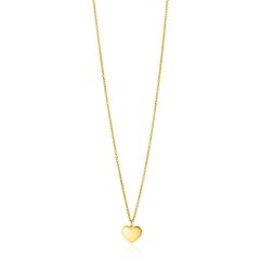 ZINZI Gold 14 krt gouden ketting 43cm met hart hanger 8mm ZGC312