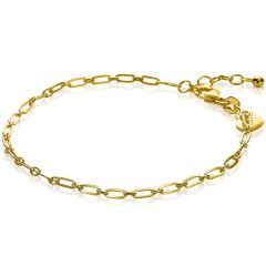 ZINZI zilveren armband geel verguld met 'paperclip' schakel 2,4mm breed ZIA2033G