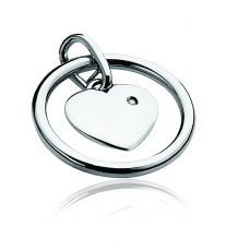 ZINZI DIAMONDS zilveren hanger diamant hart wit ZDH54