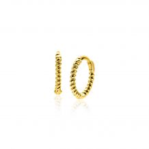 ZINZI Gold 14 krt gouden oorringen (10mm) met gedraaide buis en voorzien van een luxe scharniersluiting. De oorringen zijn 10mm lang en hebben een buisbreedte van 1,3mm. Vervaardigd van geheel 14 karaat goud (585).

