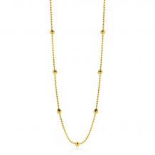 ZINZI Gold 14 krt gouden bolletjes collier 3mm breed, lengte 43cm ZGC311