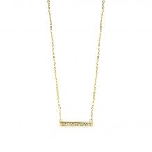 ZINZI Gold 14 karaat gouden collier staafje wit 45cm ZGC182