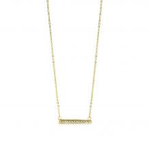 ZINZI Gold 14 karaat gouden collier staafje wit 45cm ZGC182