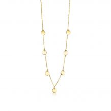 ZINZI Gold 14 karaat gouden collier met 7 rondjes 45cm ZGC167