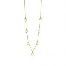 ZINZI Gold 14 karaat gouden collier met 7 rondjes 45cm ZGC167