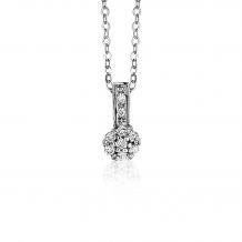 ZINZI Gold 14 karaat luxe witgouden hanger met 0,082crt diamant ZGH106 (zonder collier)