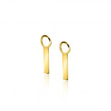 15mm ZINZI Gold 14 krt gouden oorbedels met glad staafje ZGCH479 (zonder oorringen)
