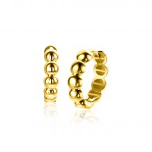 13mm ZINZI Gold 14 krt gouden oorringen met bolletjes design met luxe klapsluiting 13mm x 3,3mm buis ZGO432