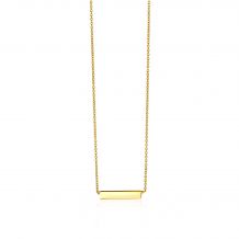 ZINZI Gold 14 karaat gouden collier plaatje glad 42cm ZGC176