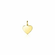 8mm ZINZI Gold 14 krt gouden hanger met glanzend hartje van 8mm ZGH363-8 (zonder collier)