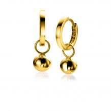 ZINZI Gold 14 krt gouden oorbedels gladde bol 6mm ZGCH392 (zonder oorringen)