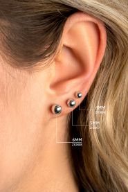 4mm ZINZI zilveren oorknoppen glad bol ZIO806
