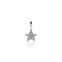 ZINZI zilveren ster hanger 13mm wit ZIH2138
