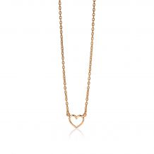 ZINZI zilveren ketting rosé verguld open hartje 40-43cm ZIC1420R