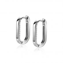 ZINZI zilveren luxe oorringen ovale vorm 20mm zijkant witte zirconia's ZIO2319