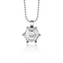 ZINZI zilveren hanger met zeshoekige witte zirconia 15mm ZIH2259 (zonder collier)