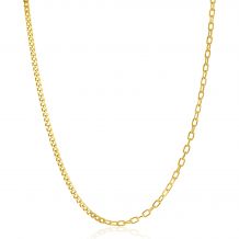 ZINZI gold plated zilveren multi-schakelketting met gourmet en paperclip schakels 2,7mm breed 43-45cm ZIC2468G