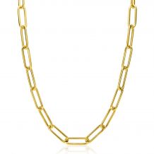 ZINZI gold plated zilveren schakelketting 45cm met schakels van 7mm lang ZIC2533G