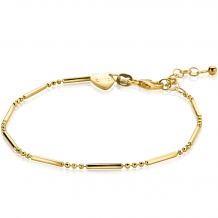 ZINZI zilveren fantasie armband 14K geel verguld staafjes ZIA1452G