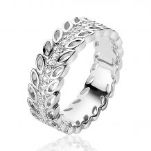 ZINZI zilveren multi-look ring blaadjes wit 6,5mm ZIR1889