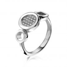 ZINZI zilveren fantasie ring wit ZIR1211