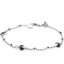 ZINZI zilveren armband rond zwart 19-21cm ZIA1551