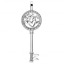 Zinzi zilveren hanger sleutel wit ZIH636Z