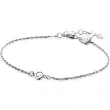 ZINZI zilveren koord armband bezet met een ronde witte zirconia 17-20cm ZIA2461