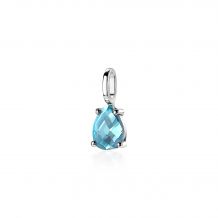 ZINZI zilveren hanger druppelvorm turquoise blauw ZIH2070T
