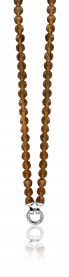 ZINZI collier beads bruin met slot 45cm