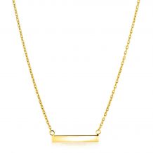 ZINZI gold plated zilveren ketting 45cm met glanzend plaatje om te graveren ZIC2344G