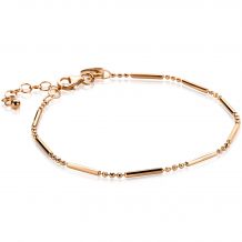 ZINZI zilveren fantasie armband 14K rosé verguld staafjes ZIA1452R