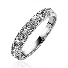 ZINZI zilveren studs ring, bezet met witte zirconia's ZIR1040
