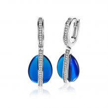 ZINZI zilveren oorsieraden blauw wit ZIO1760