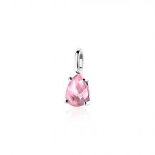ZINZI zilveren hanger druppelvorm roze ZIH2070R