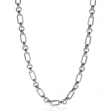 ZINZI zilveren schakelcollier ovaal en jasseron schakel 45cm ZIC2154