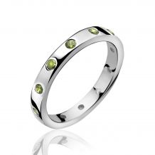 ZINZI zilveren ring groen ZIR308