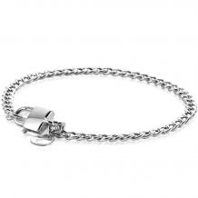 ZINZI zilveren gourmet armband 3,8mm breed met trendy glimmend slotje als sluiting 18,5cm ZIA2411