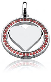 ZINZI zilveren hart hanger 25mm rood LOVEH01R 

