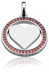 ZINZI zilveren hart hanger 25mm rood LOVEH01R 
