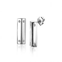 Mart Visser by ZINZI zilveren oorstekers taps toelopend met witte zirconia's 12 x 4mm MVO21
