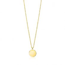 ZINZI Gold 14 karaat gouden anker ketting met ronde hanger ZGC254
