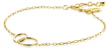 ZINZI zilveren 14K geelvergulde paperclip schakel armband met ronde vormen 17-20cm ZIA2275G