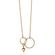 ZINZI rosé gold plated zilveren lange ketting met ronde vormen in elkaar en ronde bal 57-60cm ZIC-BF62R
