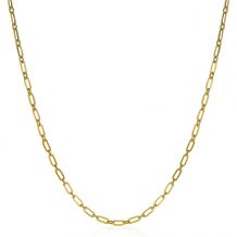 ZINZI zilveren ketting 45cm geel verguld met 'paperclip' schakel 2,4mm breed ZIC2033G