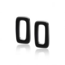 ZINZI oorbedels rechthoek 16mm zwart onyx ZICH2227. Excl. oorringen.